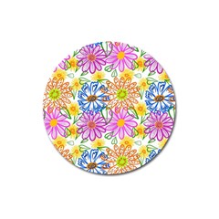 Bloom Flora Pattern Printing Magnet 3  (round)