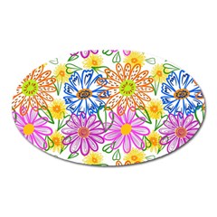 Bloom Flora Pattern Printing Oval Magnet