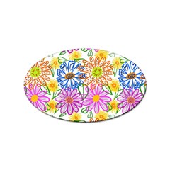 Bloom Flora Pattern Printing Sticker Oval (100 Pack) by Maspions