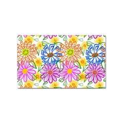 Bloom Flora Pattern Printing Sticker Rectangular (10 Pack)