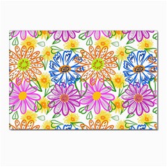 Bloom Flora Pattern Printing Postcard 4 x 6  (pkg Of 10)