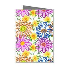 Bloom Flora Pattern Printing Mini Greeting Cards (pkg Of 8)