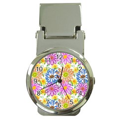 Bloom Flora Pattern Printing Money Clip Watches