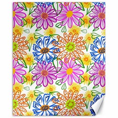 Bloom Flora Pattern Printing Canvas 11  X 14  by Maspions