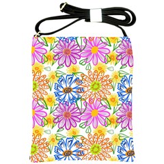 Bloom Flora Pattern Printing Shoulder Sling Bag