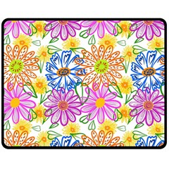 Bloom Flora Pattern Printing Fleece Blanket (medium)