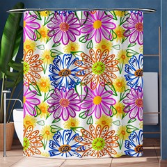 Bloom Flora Pattern Printing Shower Curtain 60  X 72  (medium)  by Maspions