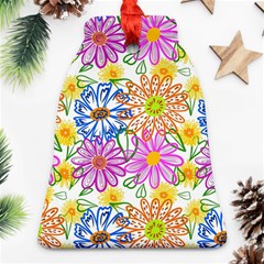 Bloom Flora Pattern Printing Bell Ornament (two Sides)