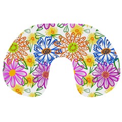 Bloom Flora Pattern Printing Travel Neck Pillow by Maspions