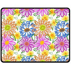 Bloom Flora Pattern Printing Two Sides Fleece Blanket (medium)