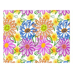 Bloom Flora Pattern Printing Two Sides Premium Plush Fleece Blanket (large)