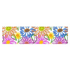 Bloom Flora Pattern Printing Oblong Satin Scarf (16  X 60 )