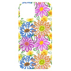 Bloom Flora Pattern Printing Iphone 14 Black Uv Print Case