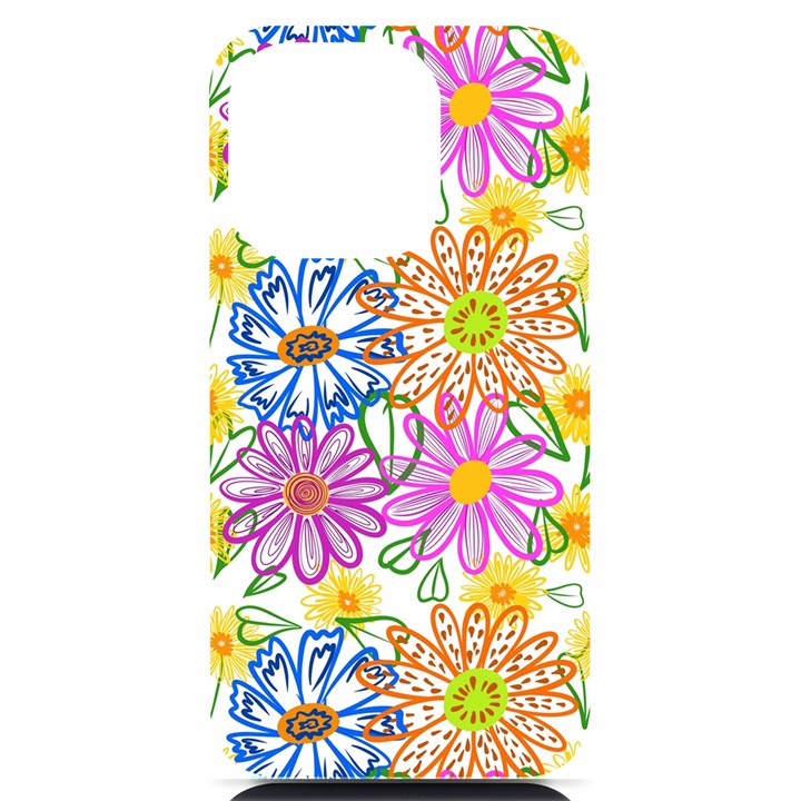 Bloom Flora Pattern Printing iPhone 14 Pro Black UV Print Case