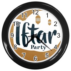 Iftar-party-t-w-01 Wall Clock (black)