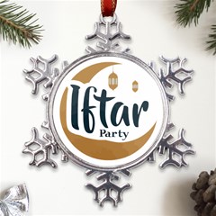 Iftar-party-t-w-01 Metal Large Snowflake Ornament by fahimaziz2