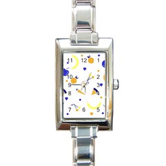 Pattern-fruit-apples-green Rectangle Italian Charm Watch