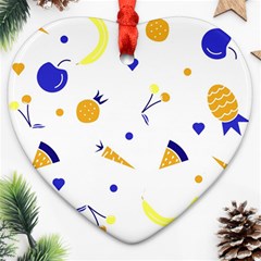 Pattern-fruit-apples-green Ornament (heart)