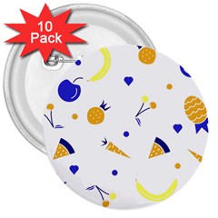 Pattern-fruit-apples-green 3  Buttons (10 Pack) 