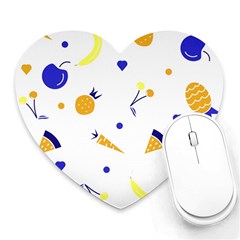 Pattern-fruit-apples-green Heart Mousepad