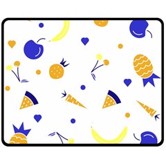 Pattern-fruit-apples-green Fleece Blanket (medium)