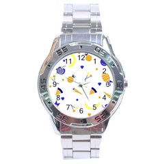 Pattern-fruit-apples-green Stainless Steel Analogue Watch