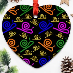 Pattern-repetition-snail-blue Ornament (heart)