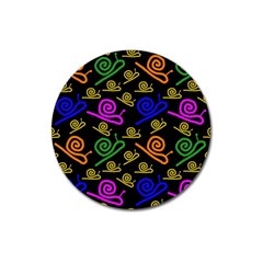 Pattern-repetition-snail-blue Magnet 3  (round)