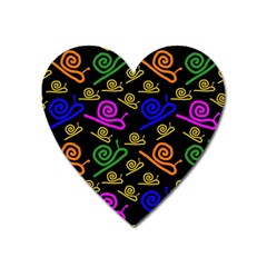 Pattern-repetition-snail-blue Heart Magnet