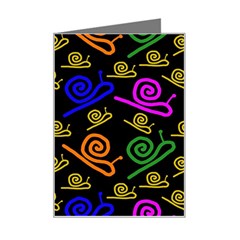 Pattern-repetition-snail-blue Mini Greeting Card by Maspions