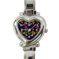 Pattern-repetition-snail-blue Heart Italian Charm Watch