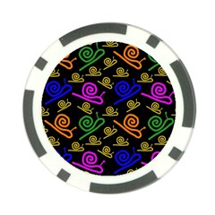 Pattern-repetition-snail-blue Poker Chip Card Guard