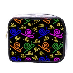 Pattern-repetition-snail-blue Mini Toiletries Bag (one Side)