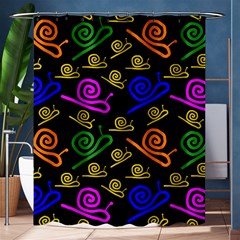 Pattern-repetition-snail-blue Shower Curtain 60  X 72  (medium) 