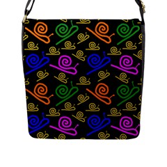 Pattern-repetition-snail-blue Flap Closure Messenger Bag (l) by Maspions