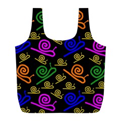 Pattern-repetition-snail-blue Full Print Recycle Bag (l)