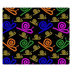 Pattern-repetition-snail-blue Two Sides Premium Plush Fleece Blanket (kids Size)