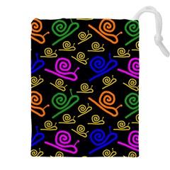 Pattern-repetition-snail-blue Drawstring Pouch (5xl)