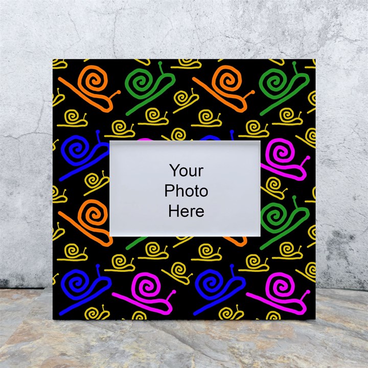 Pattern-repetition-snail-blue White Box Photo Frame 4  x 6 