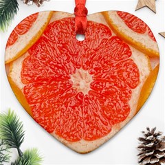 Grapefruit-fruit-background-food Heart Ornament (two Sides)