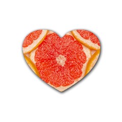 Grapefruit-fruit-background-food Rubber Coaster (heart) by Maspions