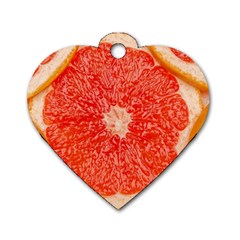 Grapefruit-fruit-background-food Dog Tag Heart (one Side)