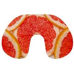 Grapefruit-fruit-background-food Travel Neck Pillow by Maspions