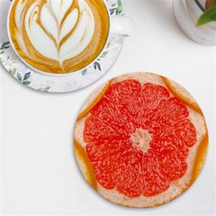 Grapefruit-fruit-background-food Uv Print Round Tile Coaster by Maspions