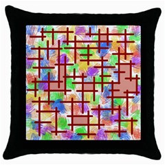 Pattern-repetition-bars-colors Throw Pillow Case (black)