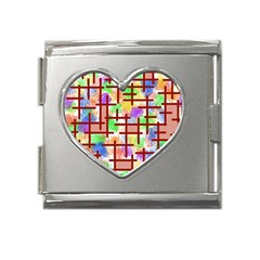 Pattern-repetition-bars-colors Mega Link Heart Italian Charm (18mm)