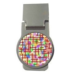 Pattern-repetition-bars-colors Money Clips (round) 