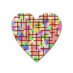 Pattern-repetition-bars-colors Heart Magnet