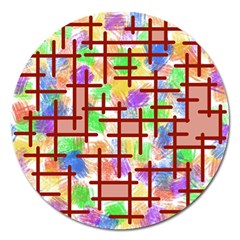 Pattern-repetition-bars-colors Magnet 5  (round)