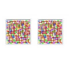 Pattern-repetition-bars-colors Cufflinks (square)